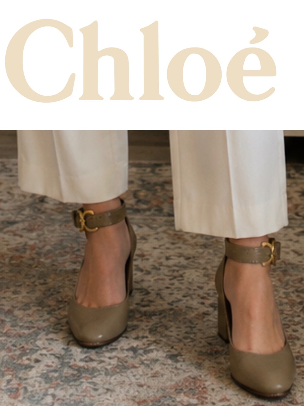 Chloé Tan Ankle Strap Heels